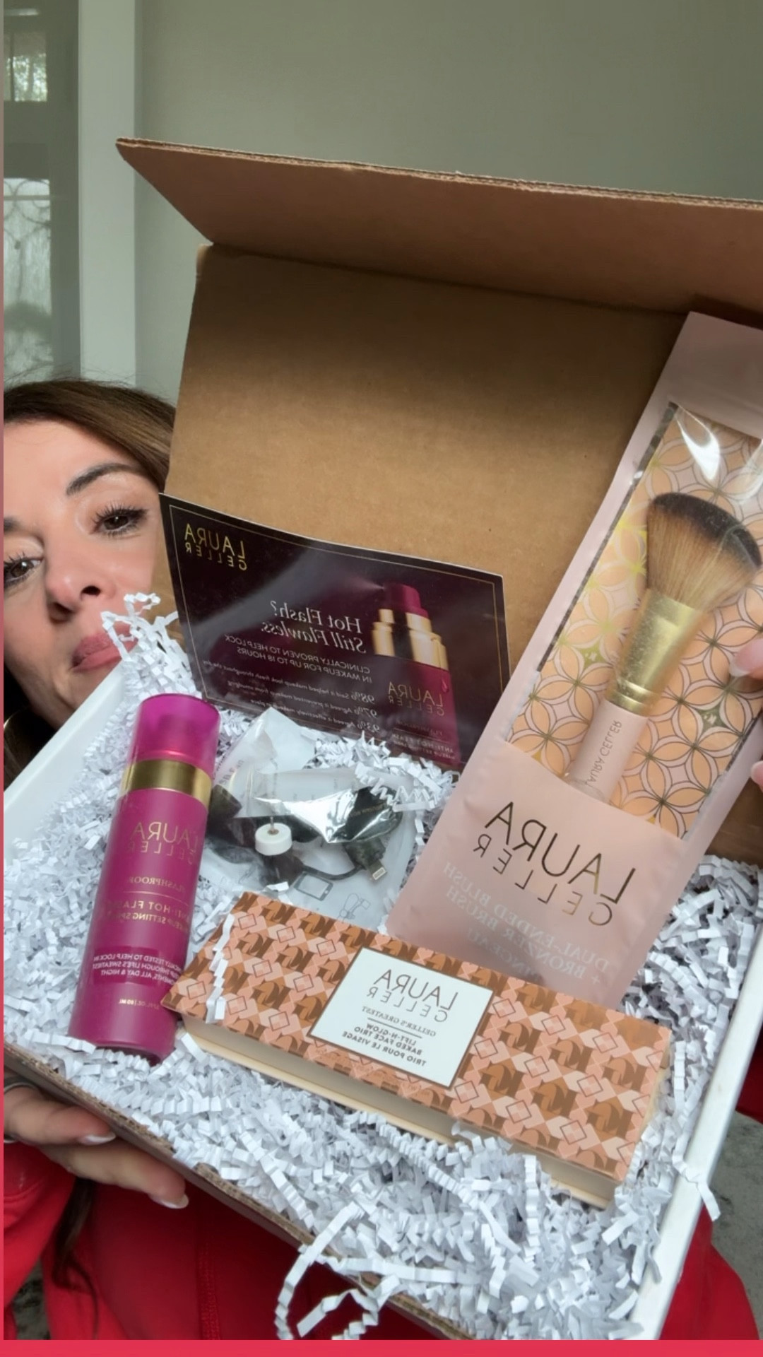 Laura Gellar PR box. With their NEW Anti-hot flash makeup setting spray and lift n glow baked face trio. Exclusively at Sephora and Kohl’s.

#LTKBeauty #LTKvlog #LTKOver40