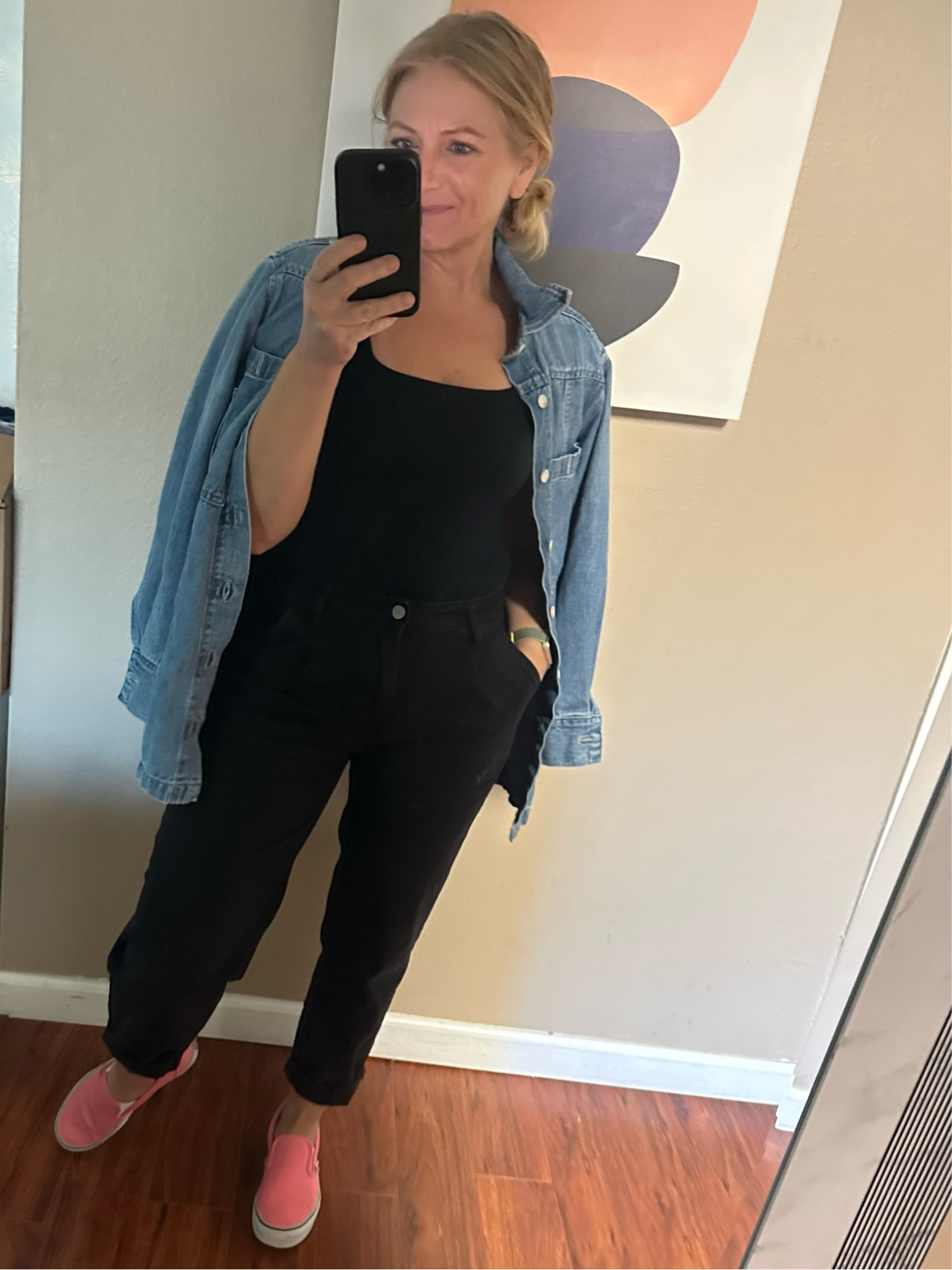 On Wednesdays we wear pink. I love balancing the sweetness of the pink with all black or charcoal gray. Mine are old BUT I found an amazing shade of pink on major discount! 

#LTKsalealert