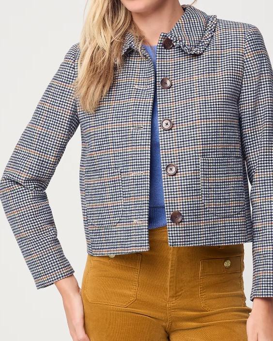 Plaid ruffle collar jacket

#LTKSeasonal #LTKSaleAlert