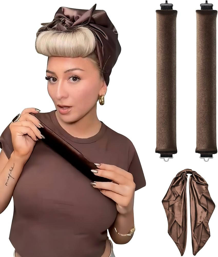 Satin Heatless Hair Curler to Sleep Heatless Curls Overnight Blowout Rods Headband No Heat Curler... | Amazon (US)