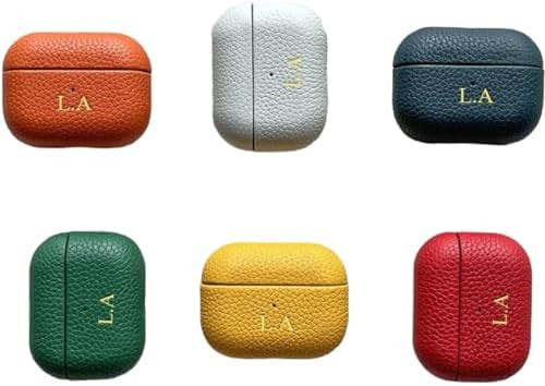 Custom Initials Leather Case – Compatible with AirPods 1/2 / 3/4 / Pro – Personalized with Yo... | Amazon (US)