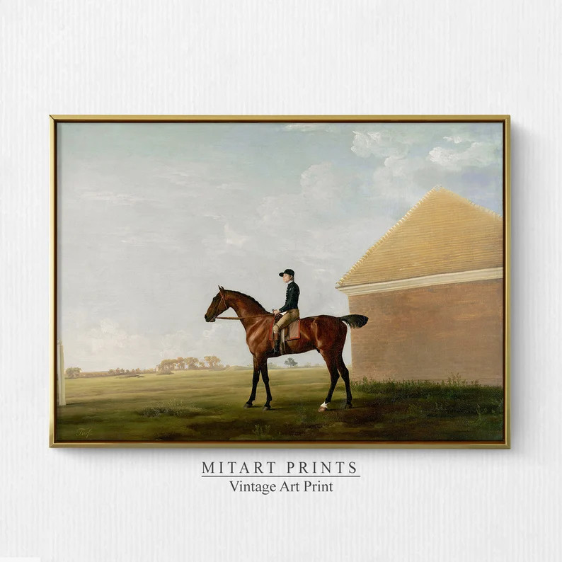Vintage Equestrian Painting Antique Horse Print Vintage - Etsy | Etsy (US)