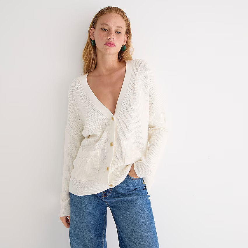 V-neck cotton-cashmere cardigan sweater | J. Crew US