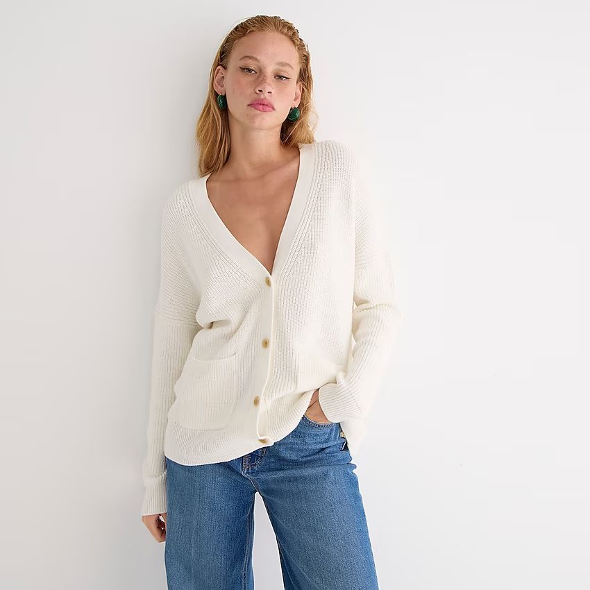 V-neck cotton-cashmere cardigan sweater | J.Crew US