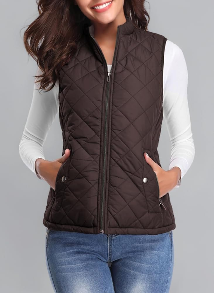 fuinloth Women's Sleeveless Coats, Lightweight Autumn Down Jacket Zip Down Jacket Winter Vest | Amazon (FR)