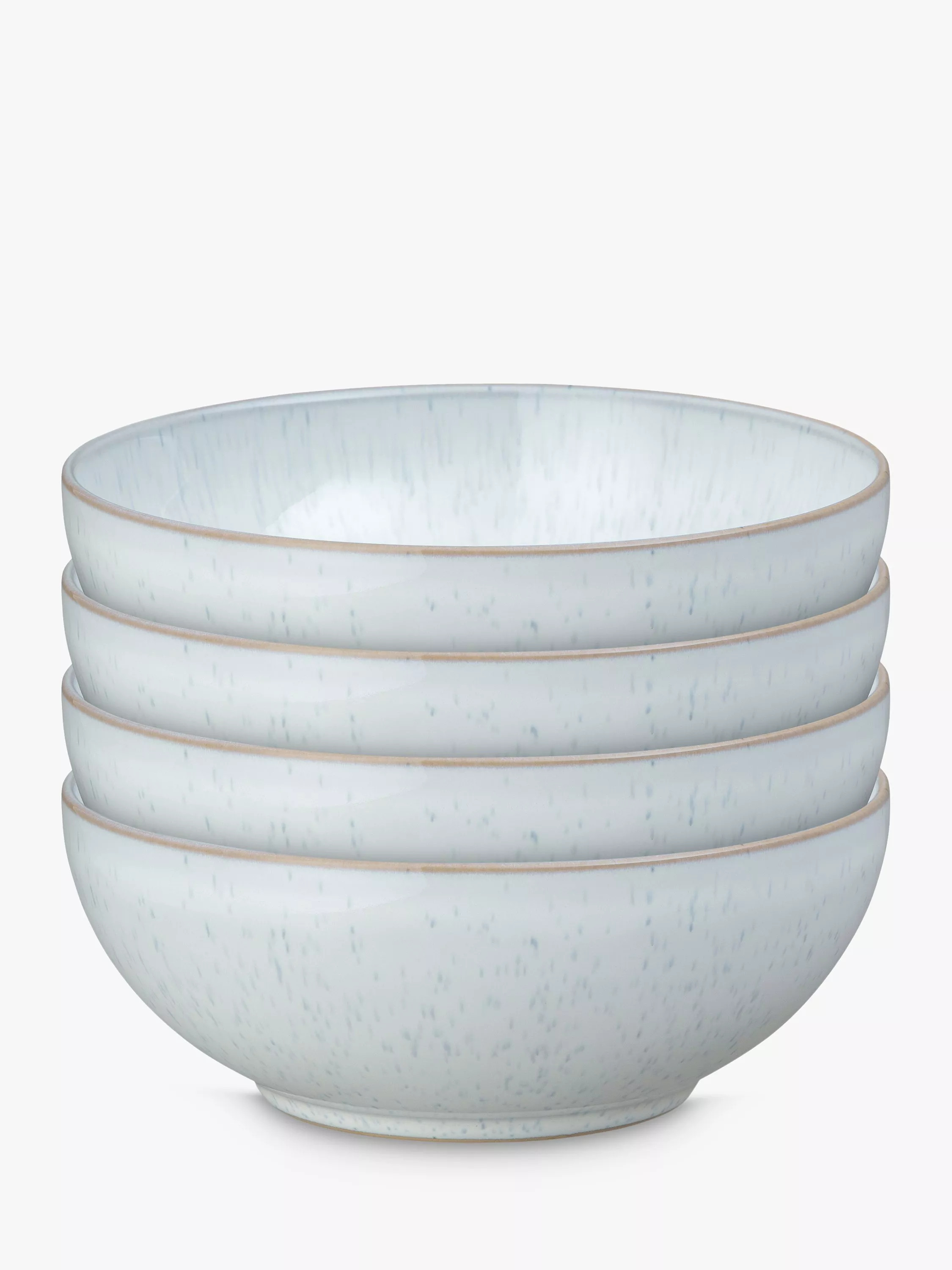 Denby White Speckle Stoneware Cereal Bowls, Set of 4, 17cm, White | John Lewis (UK)