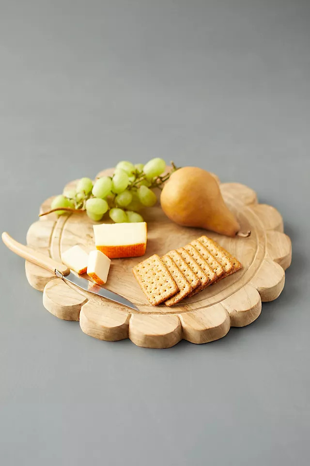 Scalloped Teak Serving Board | Anthropologie (US)