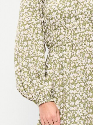 Long-Sleeve Square-Neck Mini Dress | Old Navy (US)