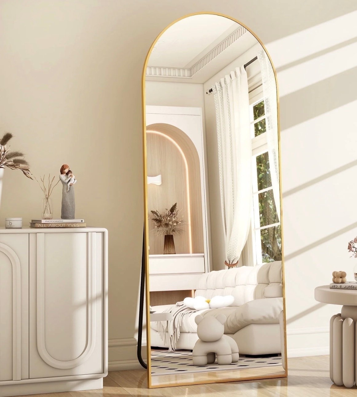 FLASH DEAL - 64”X21” Arched standing mirror for under $40. Frame comes in gold & black  

#LTKSaleAlert #LTKHome
