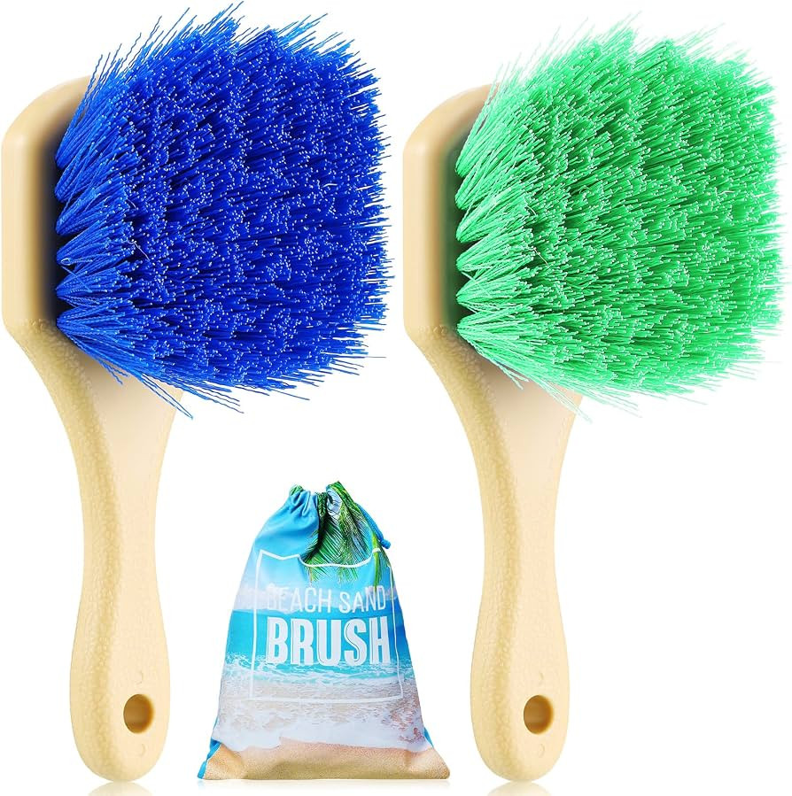 Remerry 2 Pcs Beach Sand Remover Brush with Drawstring Bag, Beach Accessories Scrub Brushes for C... | Amazon (US)