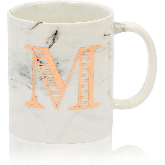 Farmlyn Creek Letter M Marble Ceramic Coffee Mug, Monogrammed Gift (11 oz) | Target