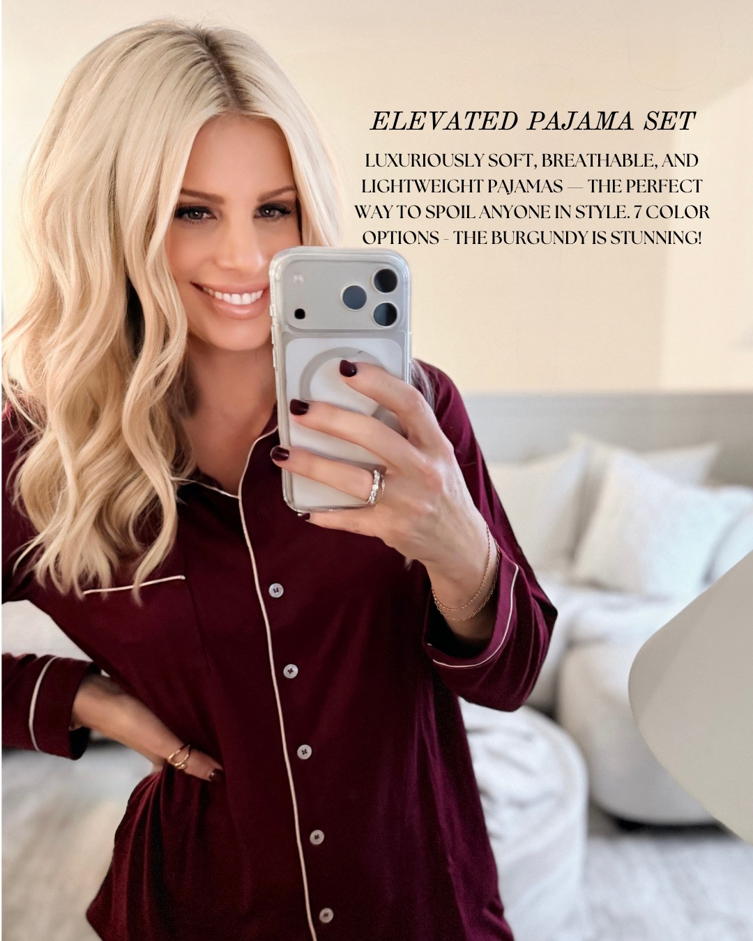ELEVATED PAJAMA SET. These pajamas are luxuriously soft, breathable, and lightweight — the kind you look forward to slipping into at the end of the day. I love how elevated the piping detail feels, and the burgundy shade is absolutely beautiful in person. With seven color options, they make a polished, thoughtful gift for anyone who loves cozy comfort with a refined look.

#Amazon #TheHillaryStyle #AmazonFashion #Loungewear #CozyStyle #GiftIdeas #WinterFavorites #SoftPajamas #ElevatedEssentials #NeutralStyle #DesignerLookForLess 

 #LTKSeasonal #LTKOver40 #LTKFindsUnder50
