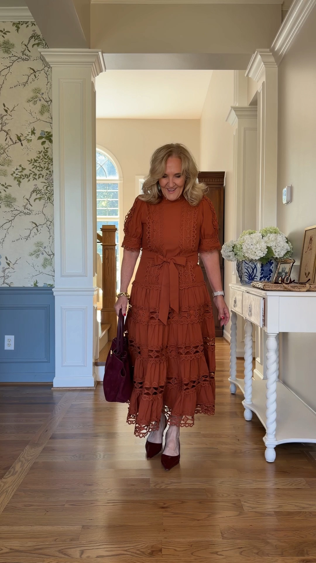 For wedding guest dress I’m wearing a medium. It is very fitted through the bust the waist and the hips. If in between or a large larger chest, please size up.
I left the buttons undone on the sleeves as well, but I think it looks fine
Use code NANETTE15 15% off your Avera order good one use

#LTKOver40 #LTKWedding #LTKPetite