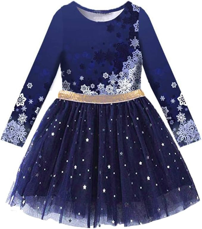 VIKITA Toddler Girls Dresses Winter Long Sleeve Tutu Party Dress for Girl 3-7 Years Xmas Gift | Amazon (US)