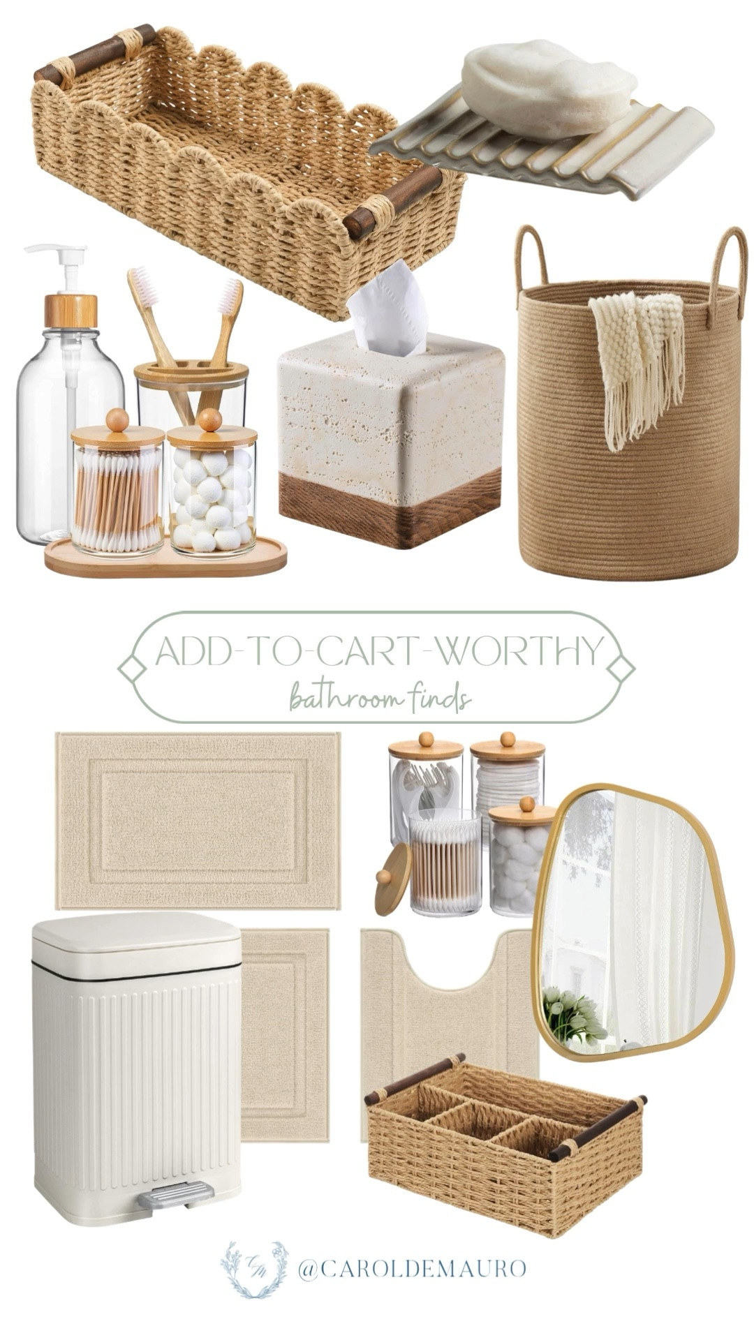 These neutral bathroom finds are so pretty that organizing actually starts to feel enjoyable.

bathroom organization, neutral bathroom, bathroom decor, woven aesthetic, bathroom accessories

#LTKHome
