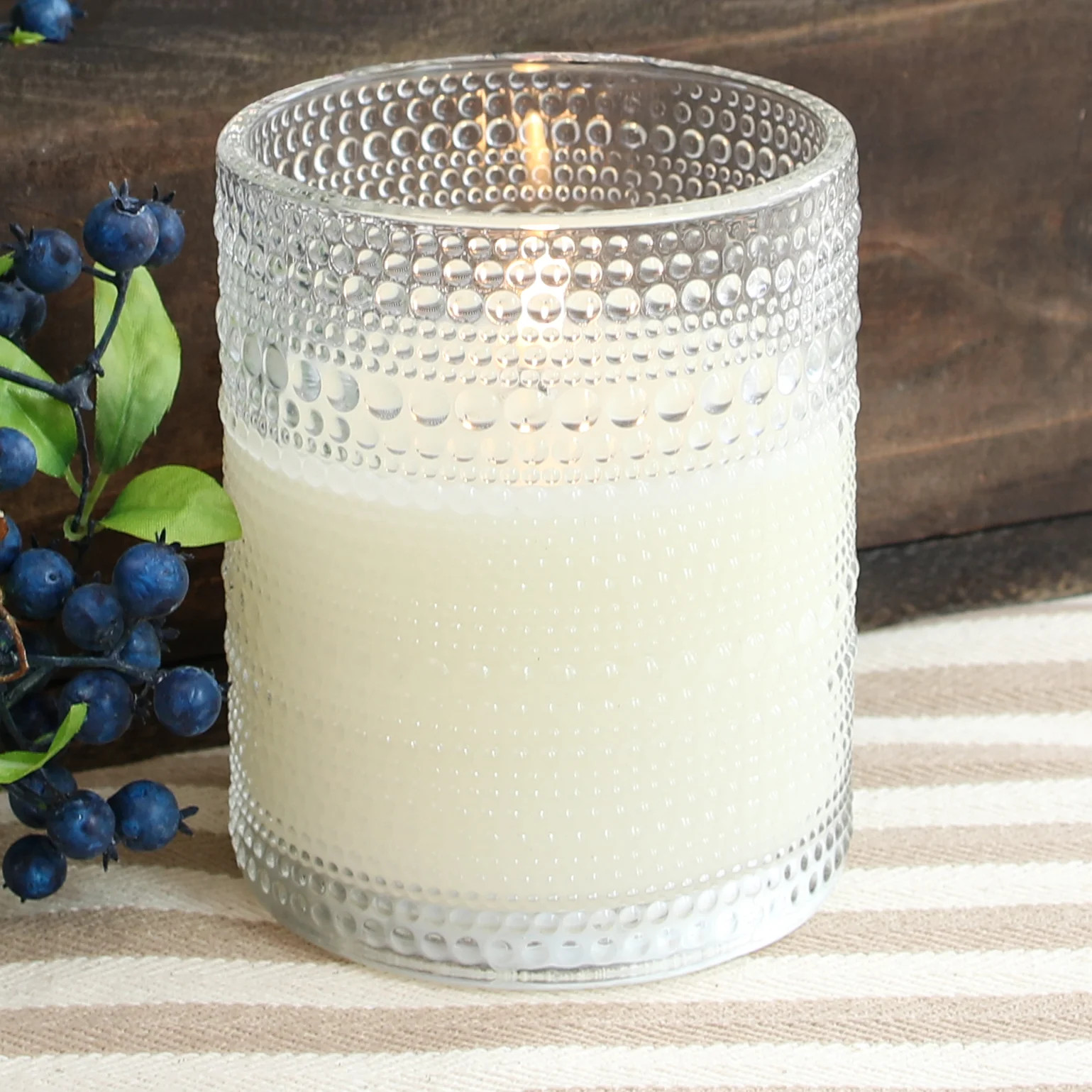 4" x 5" Hobnail Flameless Candle | Interior Delights