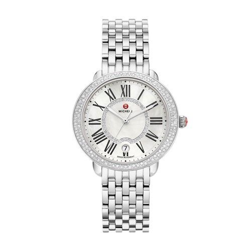 Michele Serein Mid Diamond, Diamond Dial Watch Mww21b000030 Mother-Of-Pearl | Michele Watches