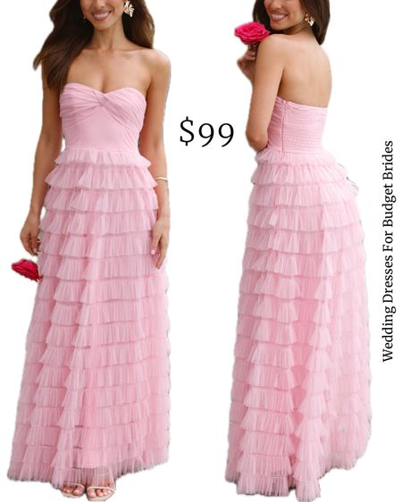 Look at this fairytale pink tulle maxi. Only $99!

#engagementdresses #promdresses #fairygardenwedding #weddingguestdresses #bridesmaiddresses 

#LTKSeasonal #LTKWedding #LTKParties