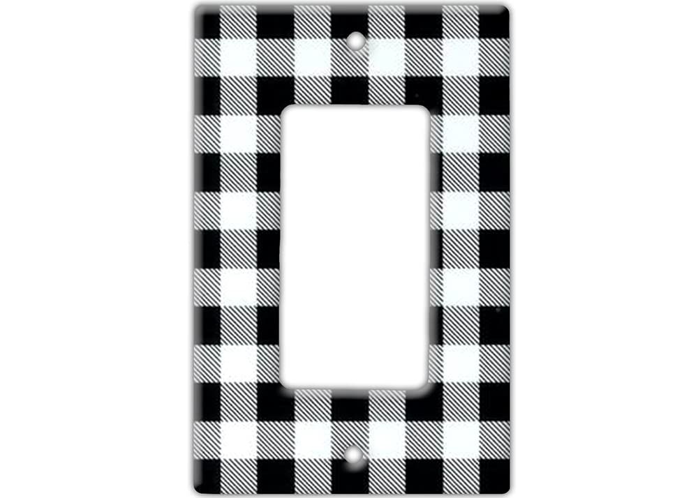 Decorative Wall Switch Cover Plate - Black White Buffalo Plaid Decor Switch Plate - Great for Any... | Amazon (US)