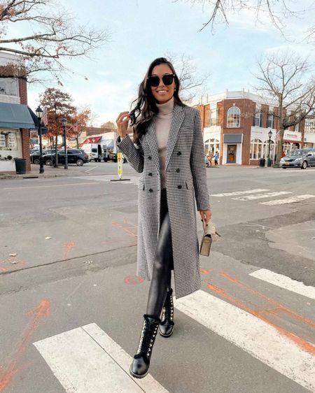 Kat Jamieson of With Love From Kat wears a fall outfit with a houndstooth coat and black boots.  Similar coat linked below on major sale and boots are 25% off right now!

#LTKSeasonal #LTKHoliday #LTKshoecrush