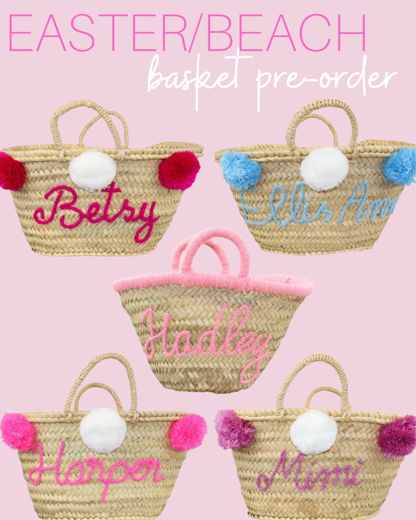 Easter basket, beach basket, beach tote, kids beach tote, embroidered basket, embroidered Easter basket, embroidered beach tote 

#LTKkids #LTKitbag #LTKFind