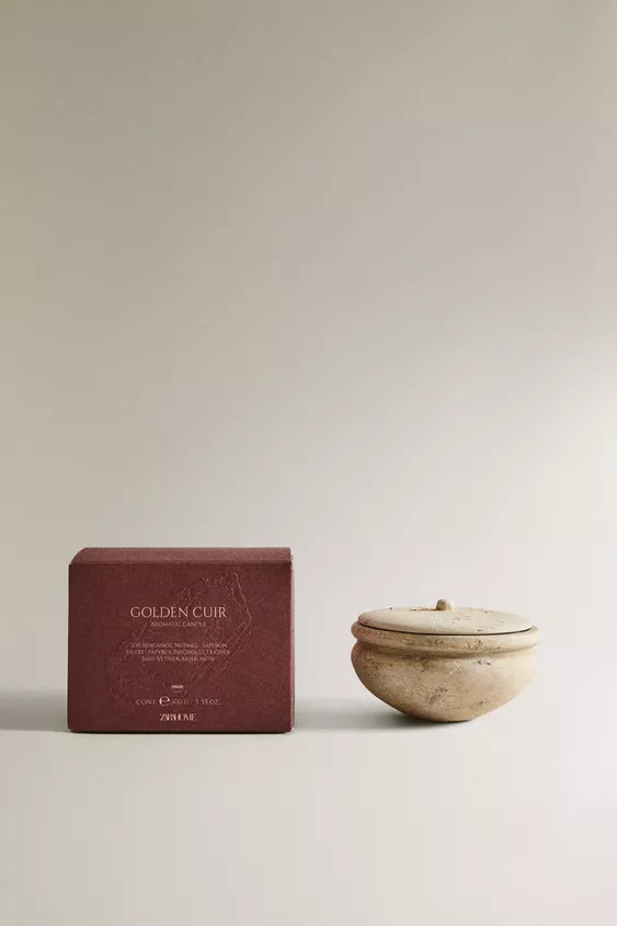 (100 G) GOLDEN CUIR SCENTED CANDLE | Zara UK