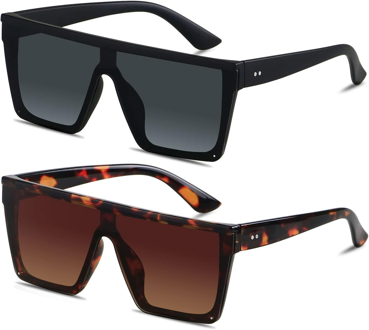 LYZOIT Square Oversized Sunglasses for Women Men Big Flat Top Fashion Shield Large UV Protection ... | Amazon (US)