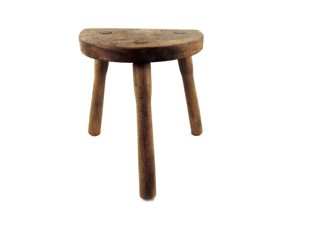 French Vintage Rustic 12 Tall Three Legged Milking - Etsy | Etsy (US)