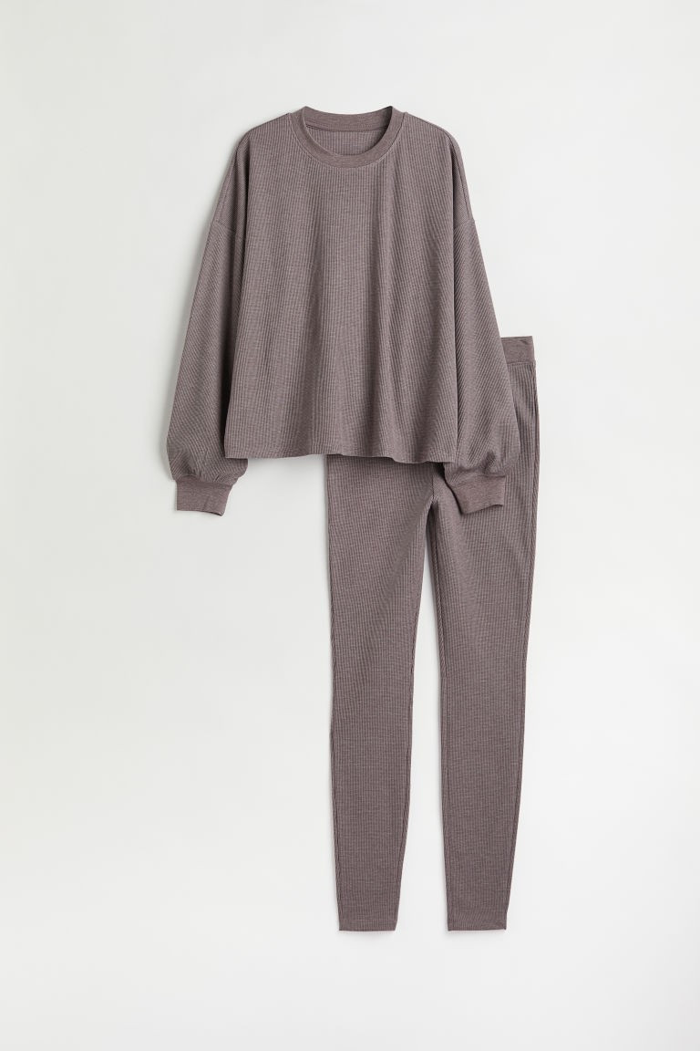 H & M - Pajama Shirt and Leggings - Gray | H&M (US + CA)