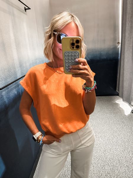 Orange sweatshirt in my true size xs
Jeans in my smaller size
Summer outfit
Sunglasses 
Evereve

#LTKStyleTip #LTKOver40