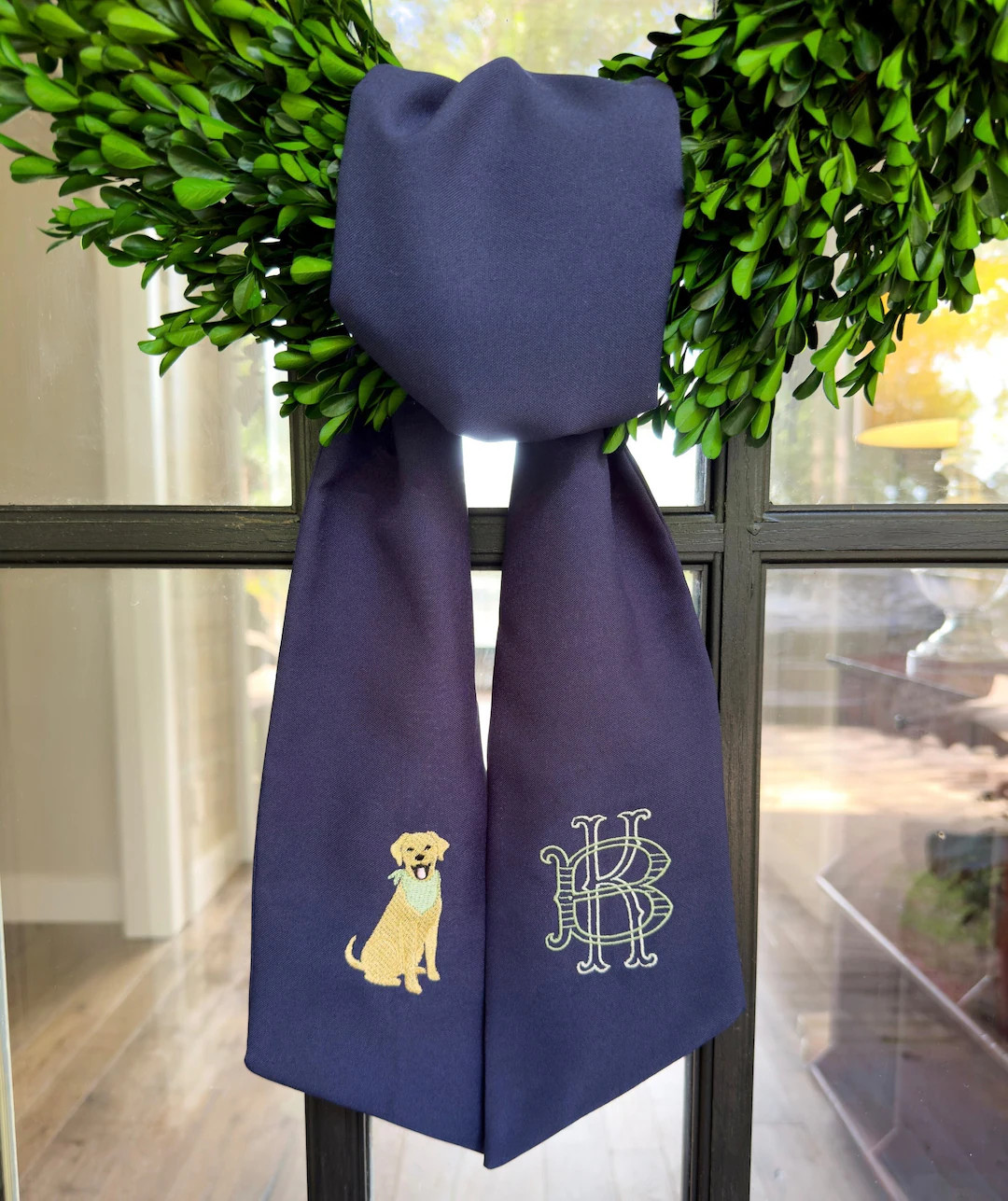 Labrador Wreath Sash X Custom Embroidered X Hand Tailored X Door Decor - Etsy | Etsy (US)