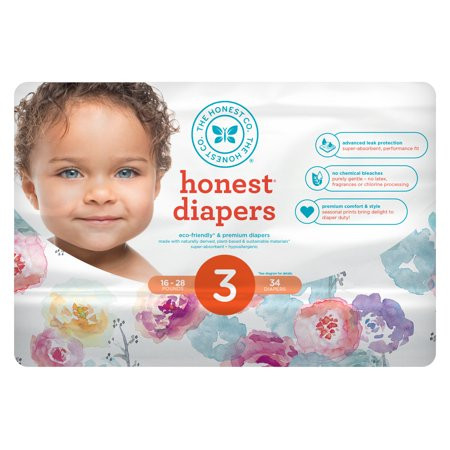 The Honest Company Diapers, Rose Blossom, Size 3, 34 Count | Walmart (US)