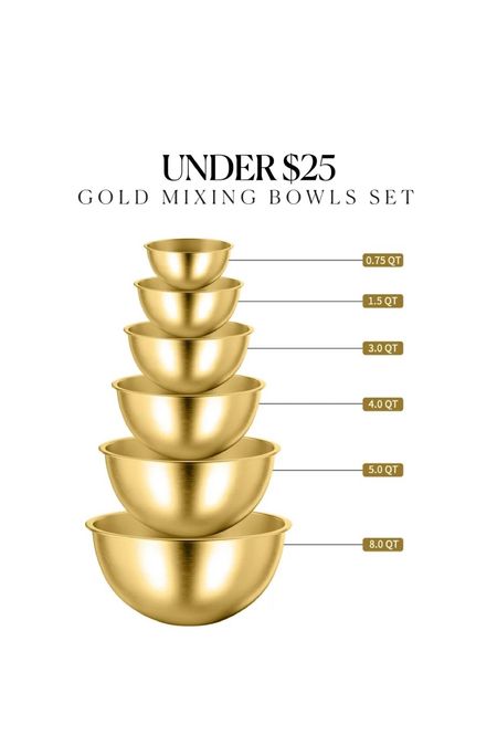 Gold Mixing Bowls Set only $22! Fall baking, gold bowls, pretty kitchen accessories 

#LTKhome #LTKsalealert #LTKfindsunder50