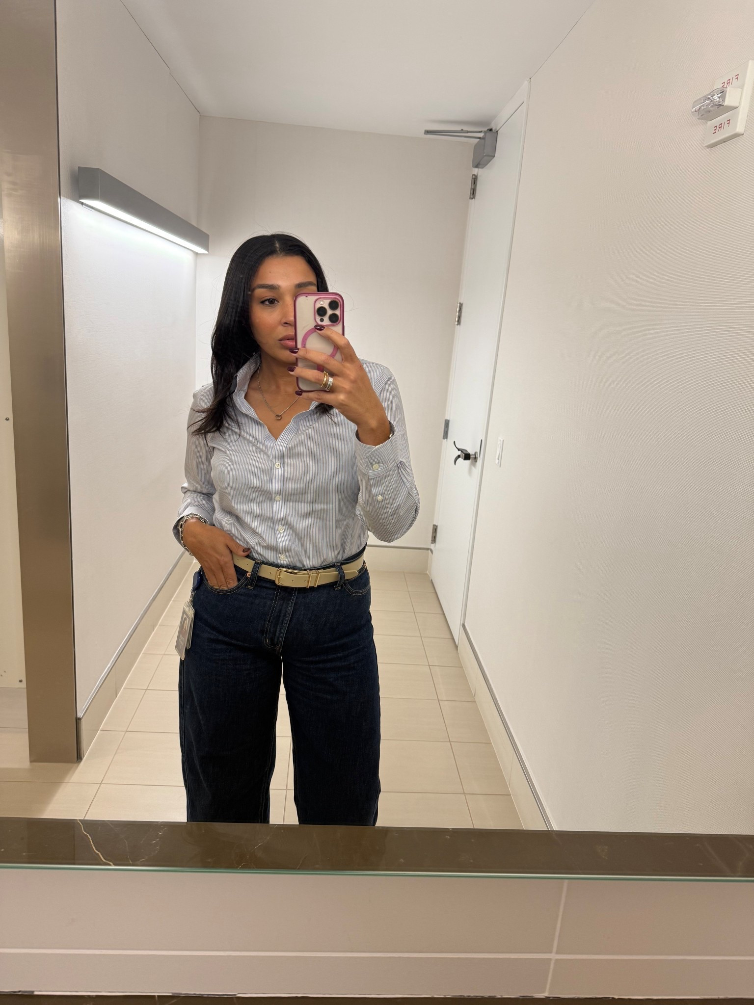 Casual office ootd. Love these barrel jeans and top combo 

#LTKStyleTip #LTKMidsize