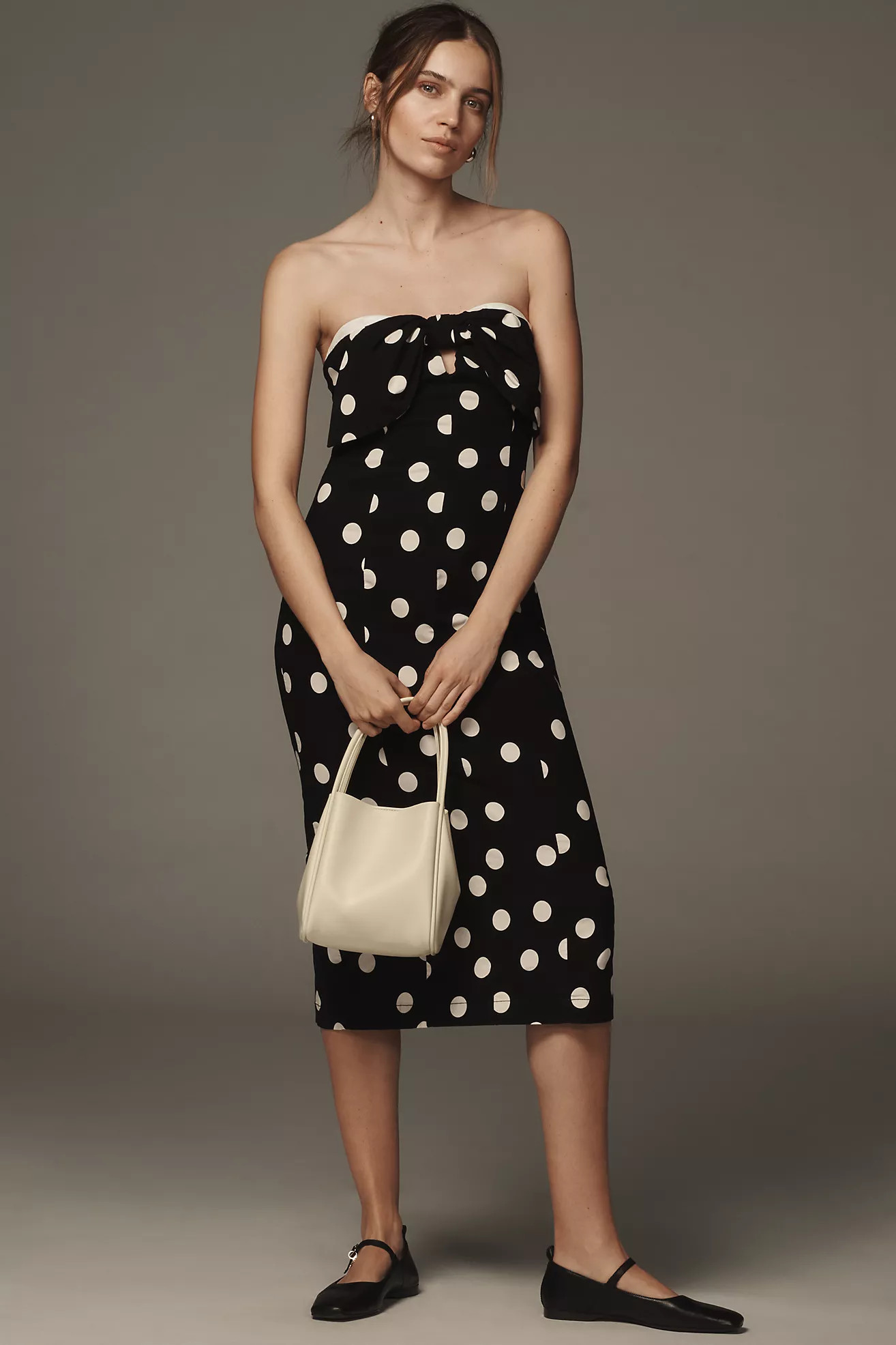 By Anthropologie Strapless Bow-Front Midi Dress | Anthropologie (US)