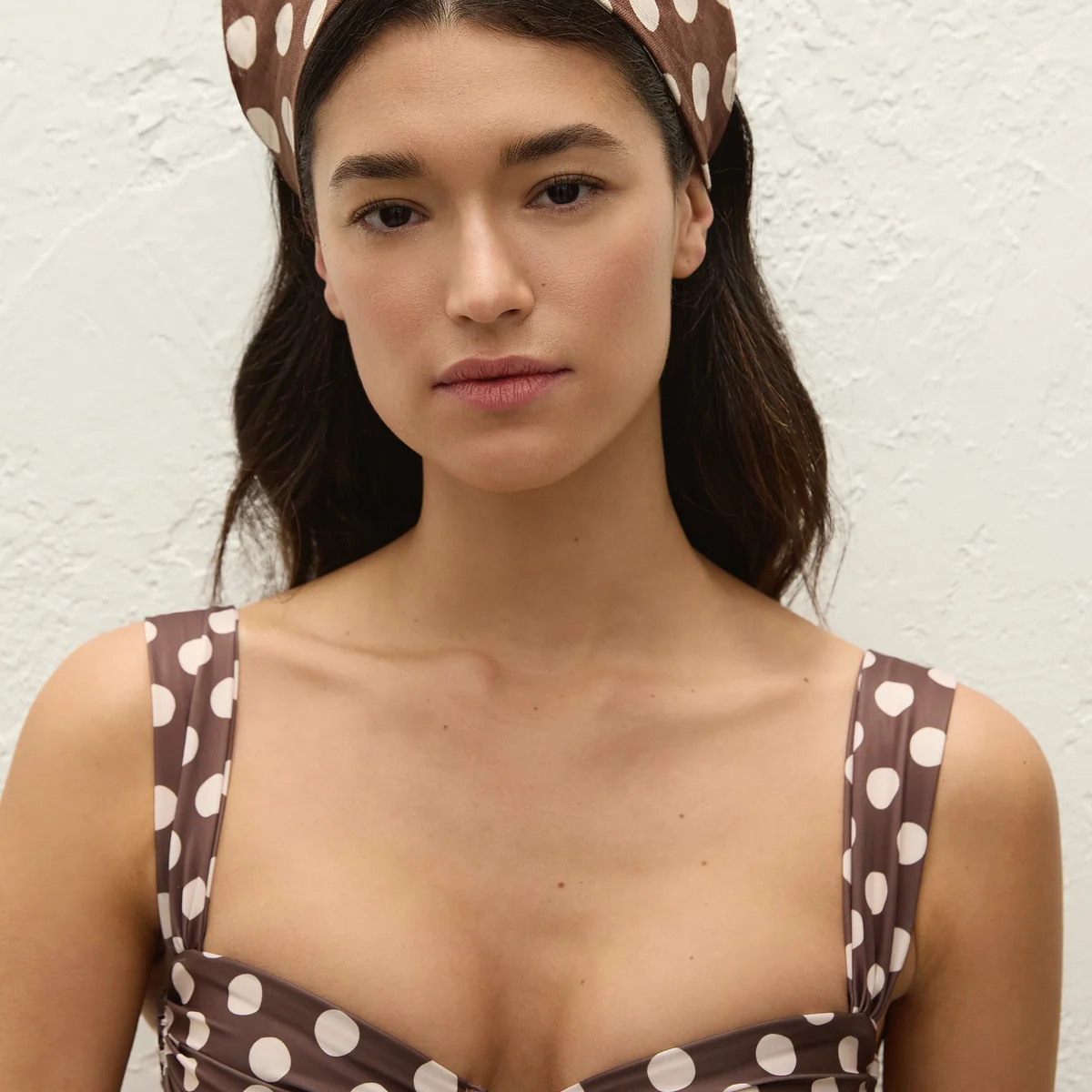 Simona Head Scarf Cioccolato Dot | Faithfull (AU)