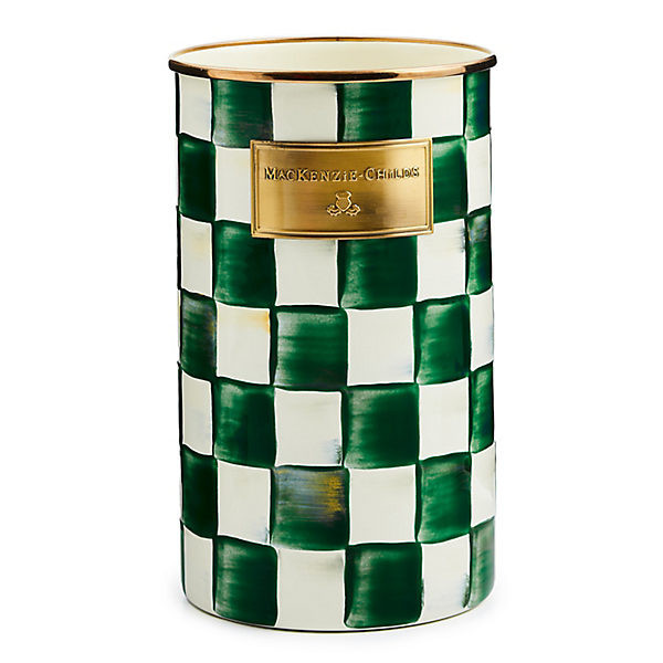 MacKenzie-Childs Emerald Check Utensil Holder | MacKenzie-Childs