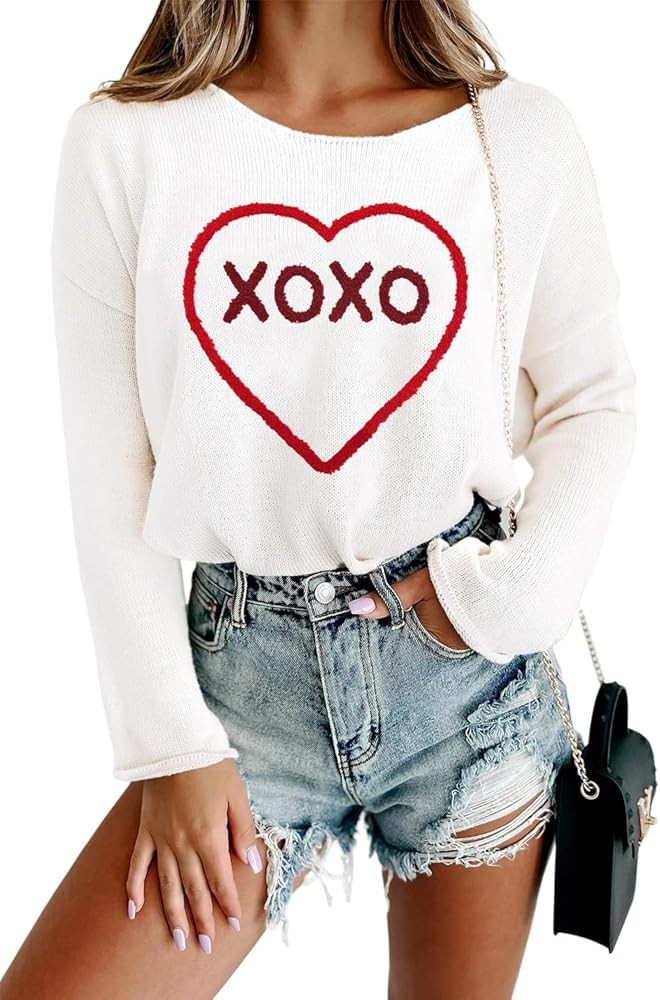 Women Merry Christmas Sweater Long Sleeve Xmas Knitted Top Funny Holiday Graphic Pullover Tops 20... | Amazon (US)