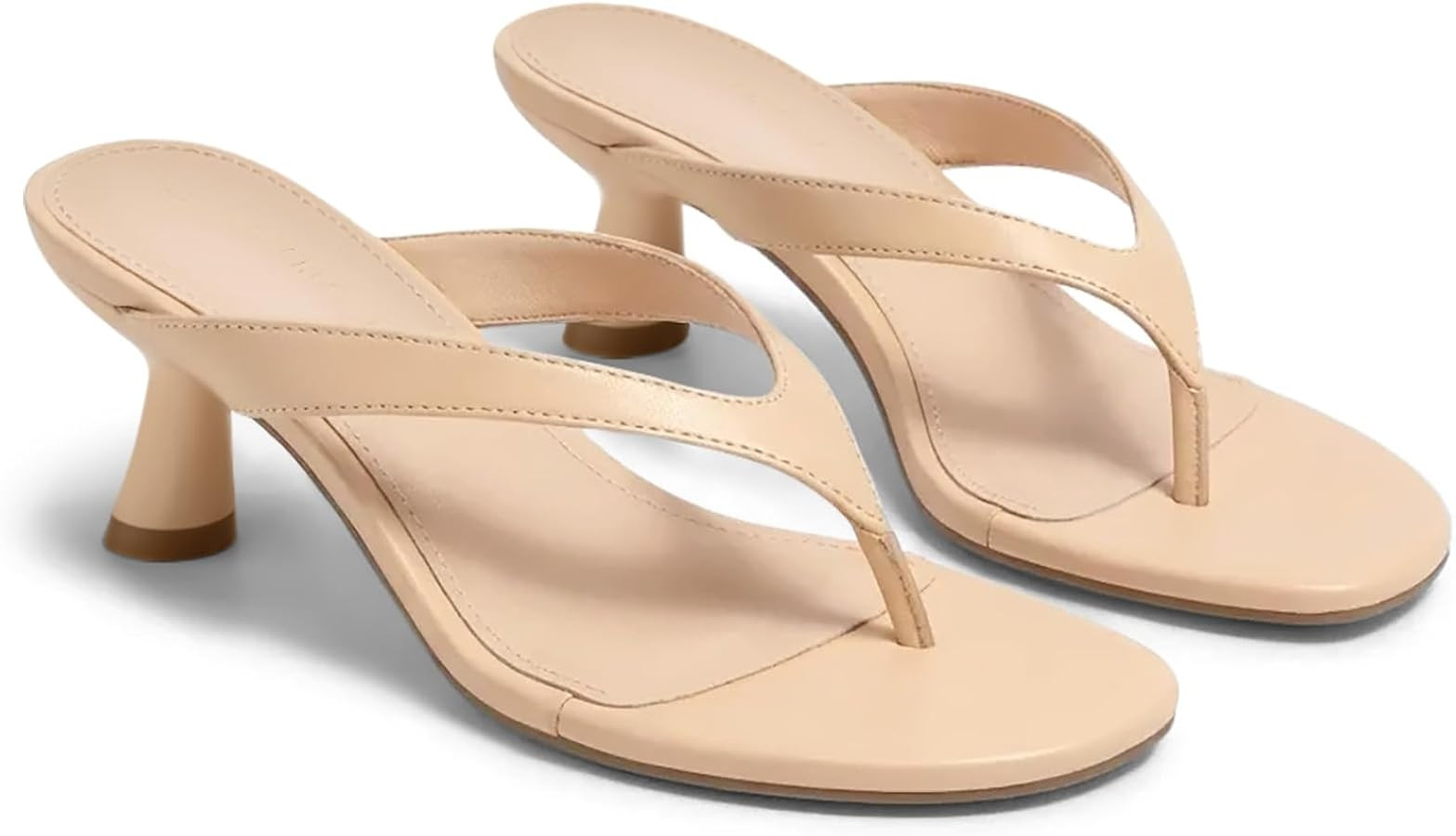 Coutgo Womens Kitten Low Heels Flip Flop Open Toe Thong Sandals Slides Slip On Summer Beach Dress... | Amazon (US)