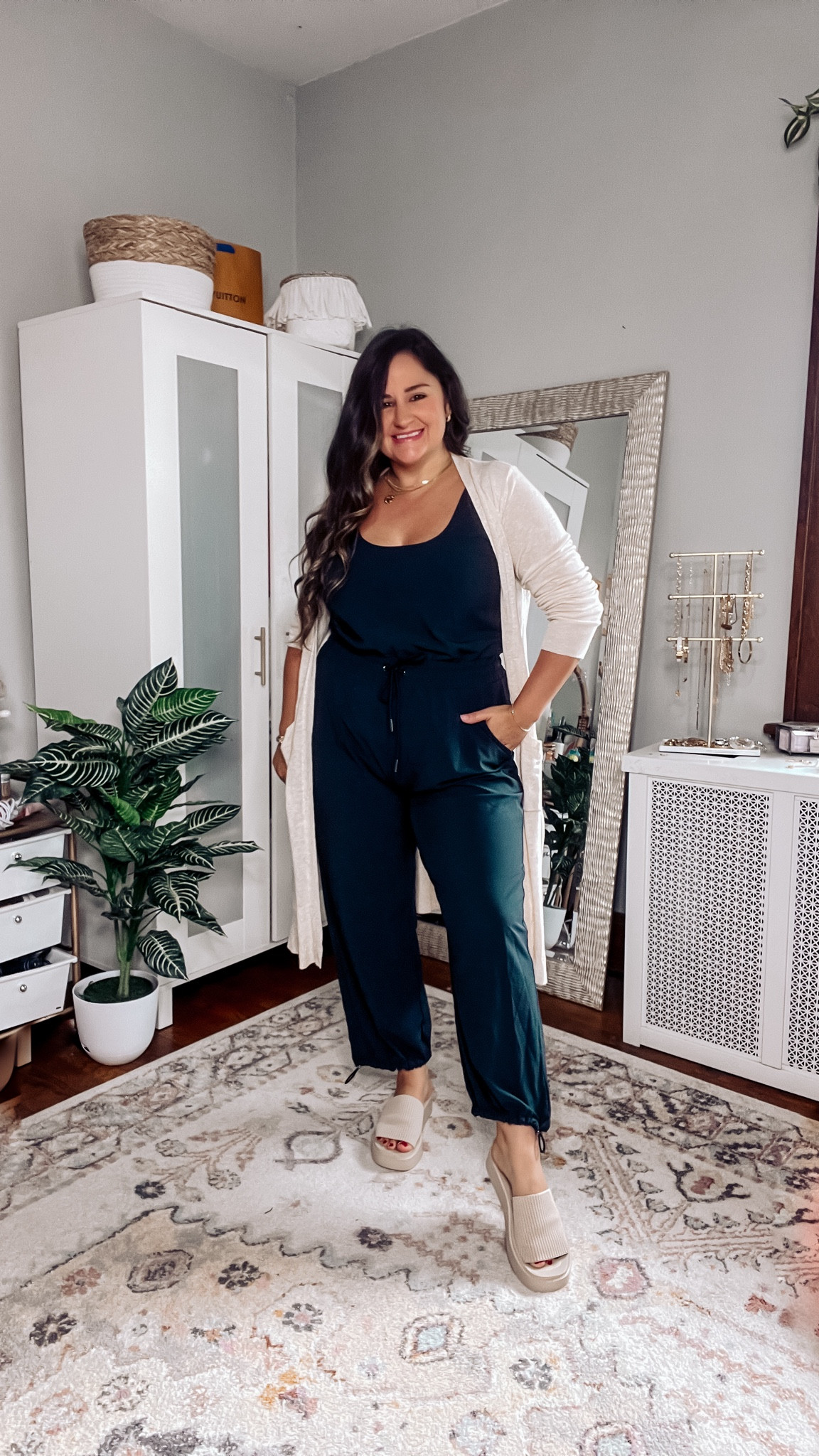 The viral jumpsuit from Abercrombie is well worth the hype! I’m wearing a large petite and I’ve been wearing this on repeat!

Paired with a duster cardigan and casual slides for a casual outfit!

Casual style, black romper, black jumpsuit, jumpsuit style, romper style, midsize style, curvy style 

#LTKSpringSale #LTKmidsize #LTKfindsunder100
