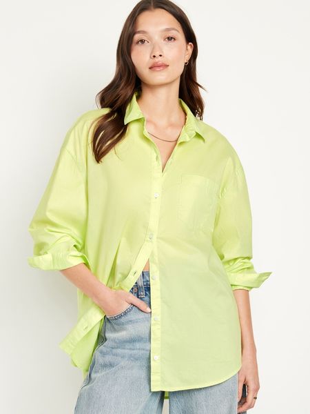 Oversized Button-Down Boyfriend Shirt for Women | Old Navy (US)