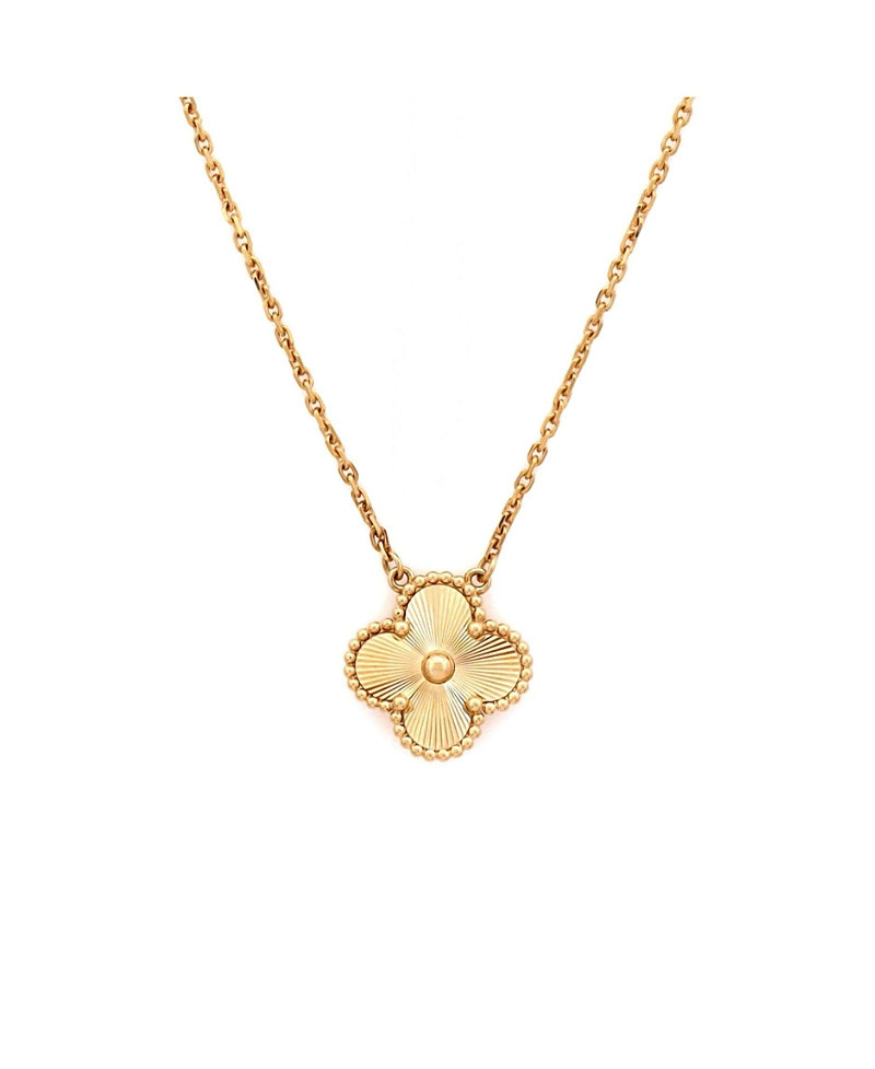 Pre-Owned Van Cleef & Arpels Vintage Alhambra Pendant Necklace Guilloche 18K Gold, 16.25 | Bloomingdale's (US)