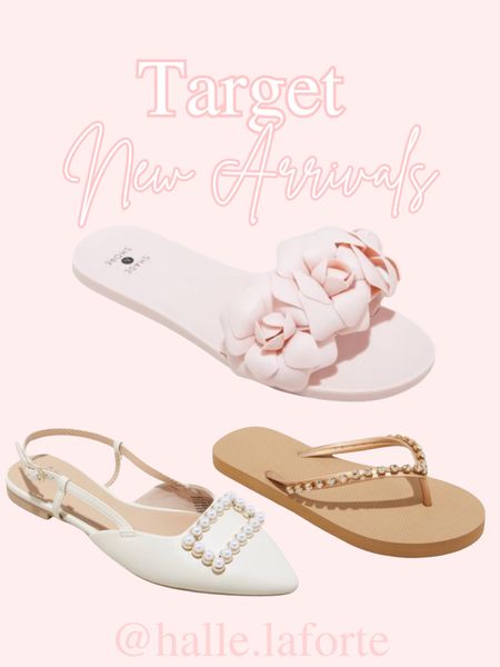 Target new arrivals 
Sandals 
Flower sandals 
Flip Flops 
Flats 
Works shoes 
Vacation sandals 
Summer shoes 

#LTKshoecrush #LTKworkwear #LTKfindsunder50