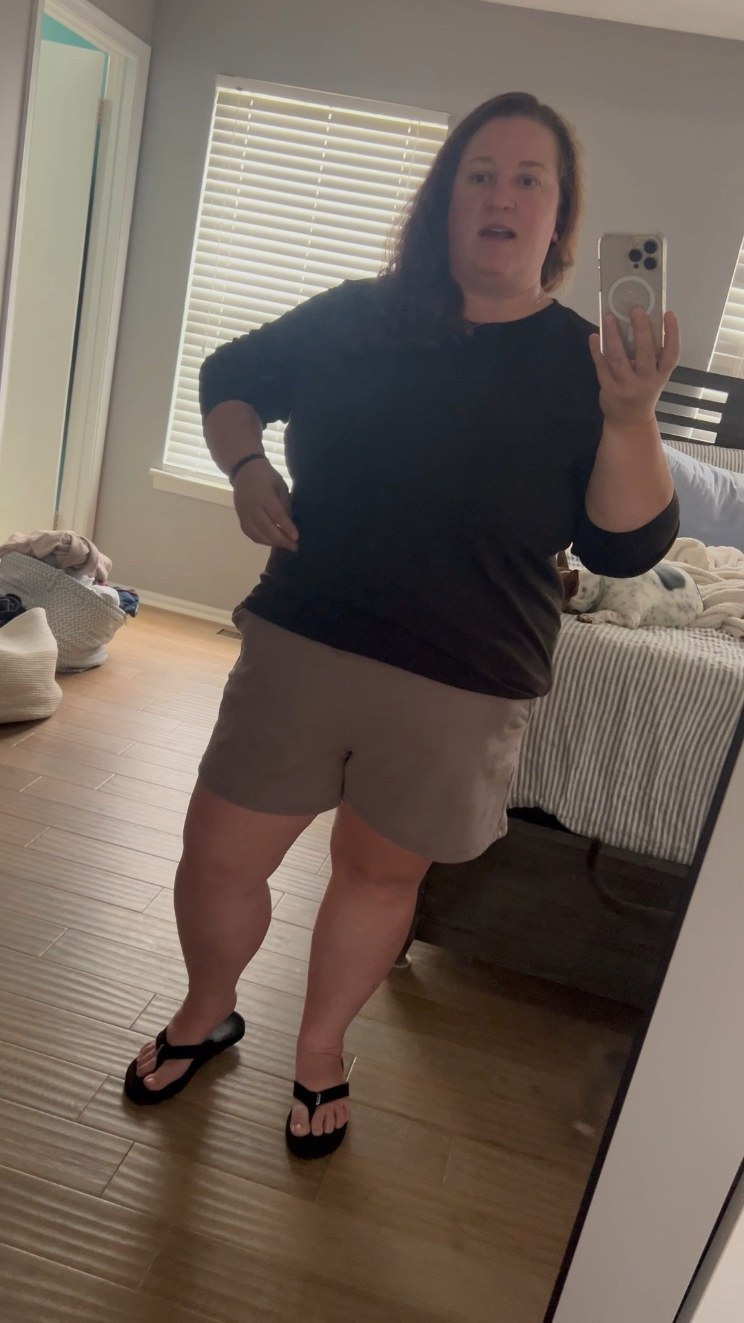 Casual work from home OOTD. Affordable oversized long sleeve tee from Amazon (size XL). The shirt is super soft and stretchy and very good quality material. Auden fleece lined sweat shorts from Target (size XL). Super soft inner fleece lining  

#LTKPlusSize #LTKStyleTip #LTKFindsUnder50