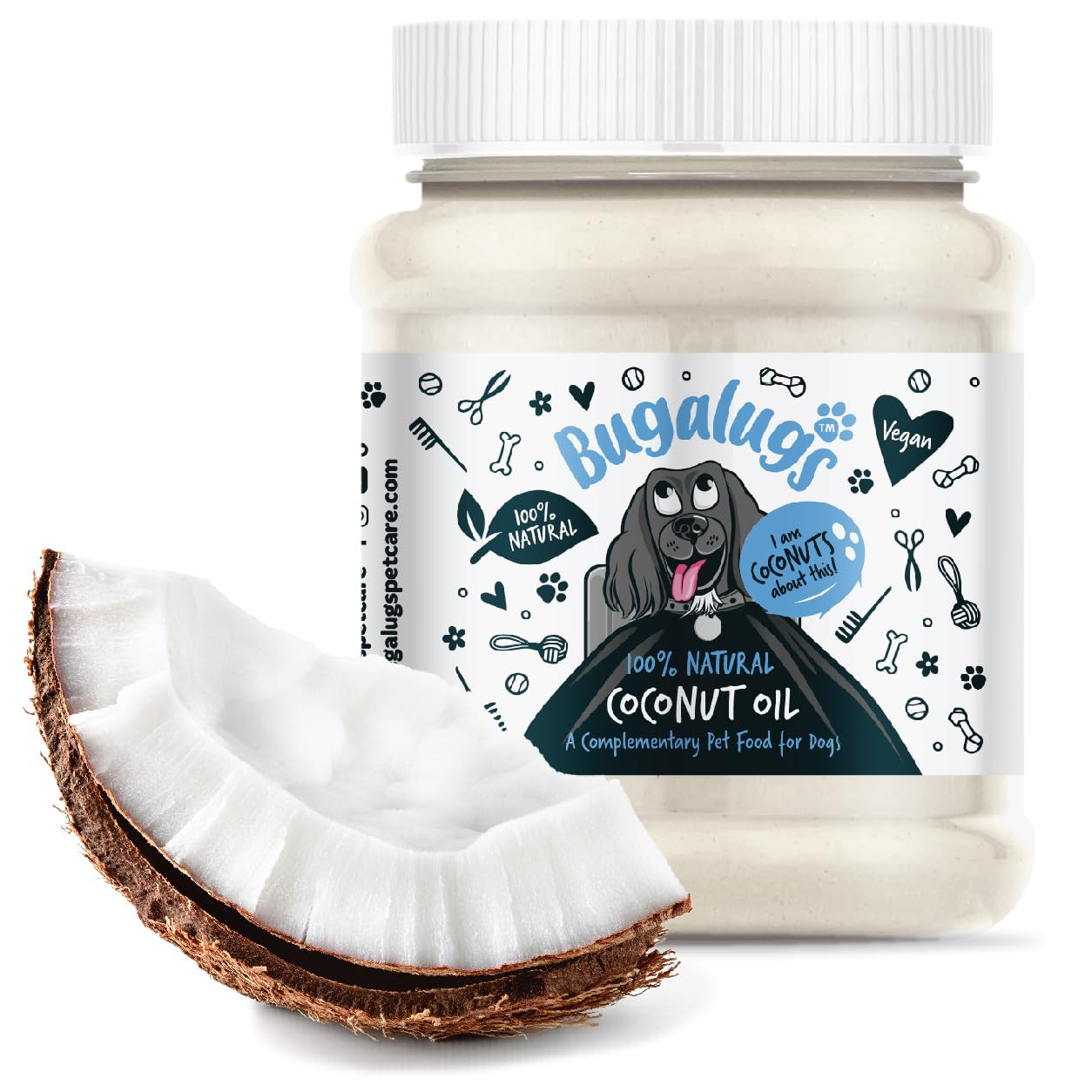Bugalugs 100% Natural Coconut Oil for Dogs 340g, Immunity Dog Supplement, helps Itchy Dog Skin, P... | Amazon (UK)