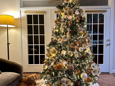 Gilded glamour for Christmas! Rich golds and cream give this tree an old word charm. #christmasdecor #christmastree

#LTKHoliday #LTKsalealert