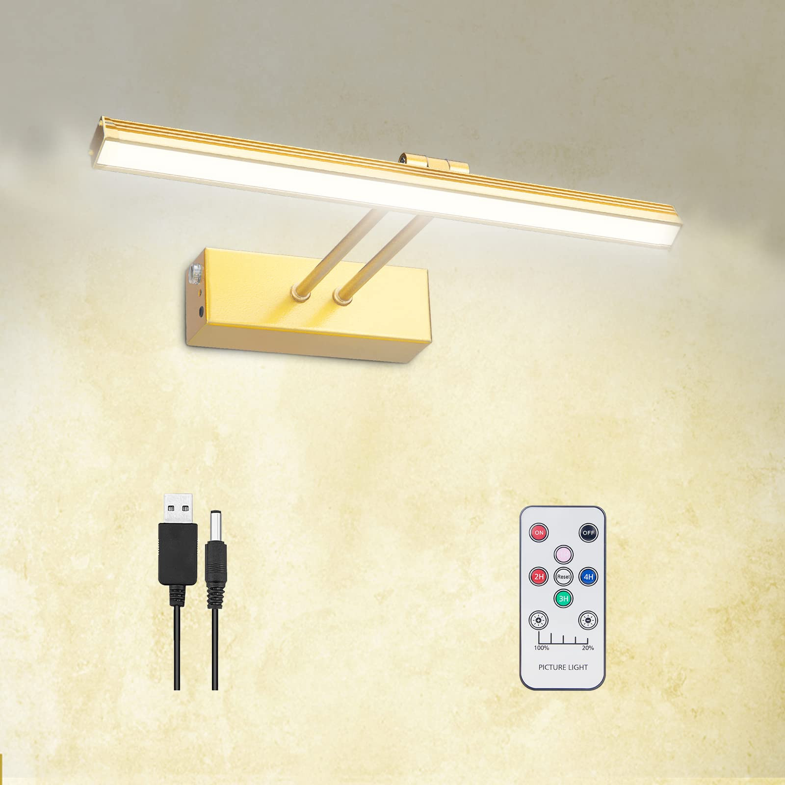 FUNCHDAY Wierelss Picture Light, 13inch Picture Light Battery Operated,Remote Control Painting Li... | Amazon (US)