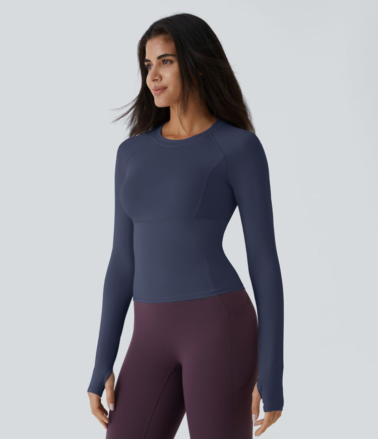 Women’s Solid Thumb Hole Yoga Sports Top - Halara | HALARA