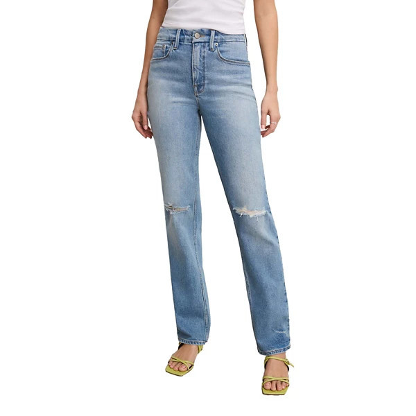 Women's GOOD AMERICAN Good Icon Straight Jeans Indigo 4 32 | Scheels