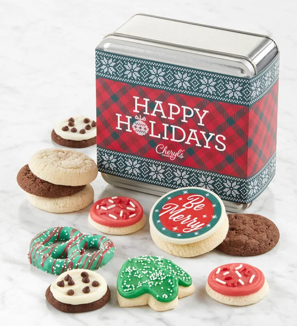 Happy Holidays Treats Mini Gift Tin | Cheryl's